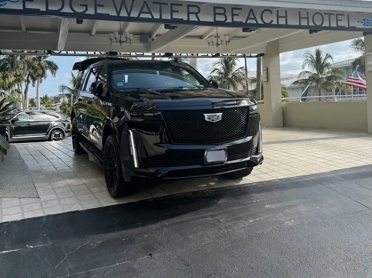 Black Cadillac Escalade Sports ESV for airport transfers Black Cadillac Escalade Sports ESV for airport transfers