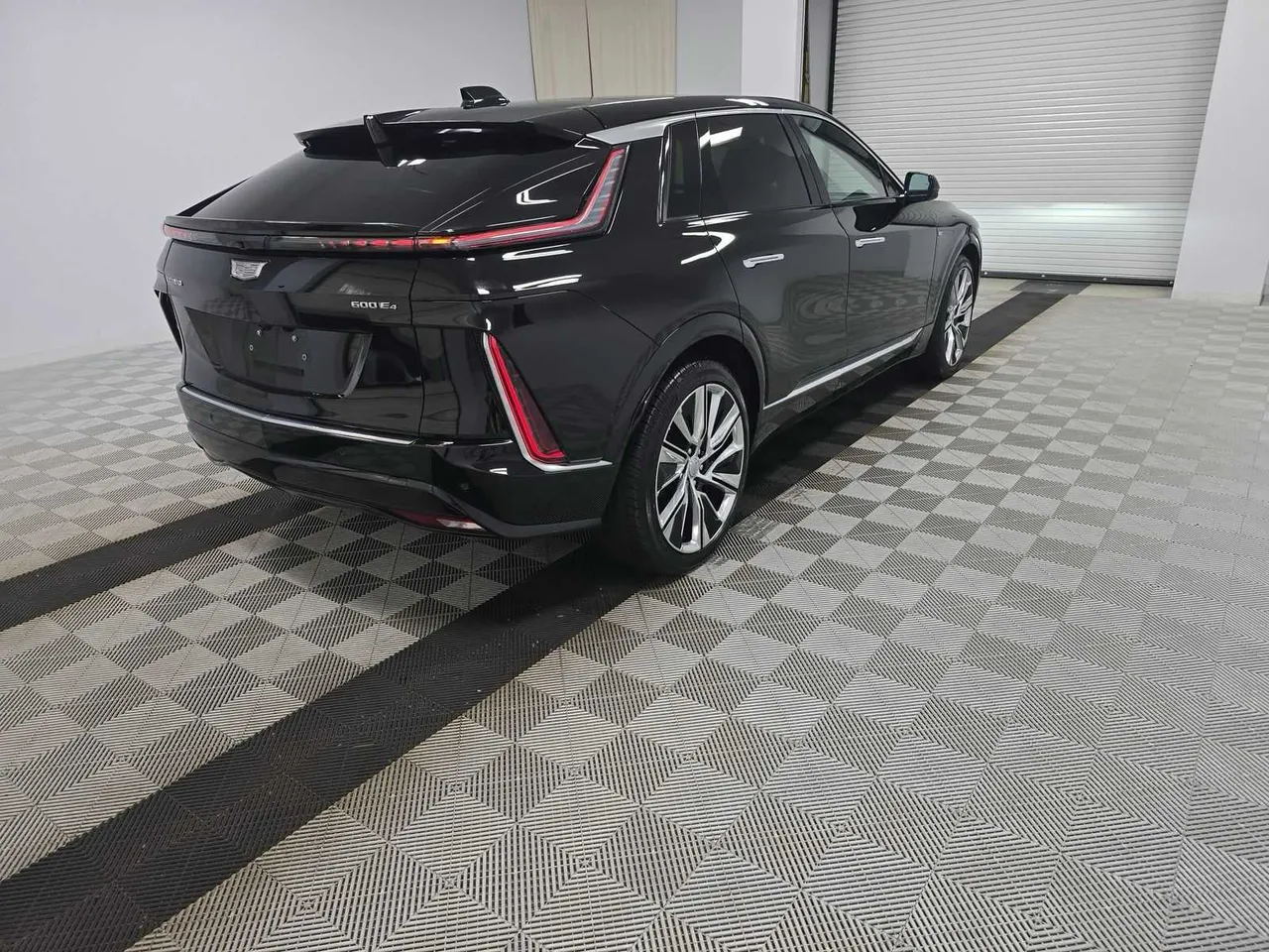 Black Cadillac Lyriq exterior for airport transfers in Rosamond, CA