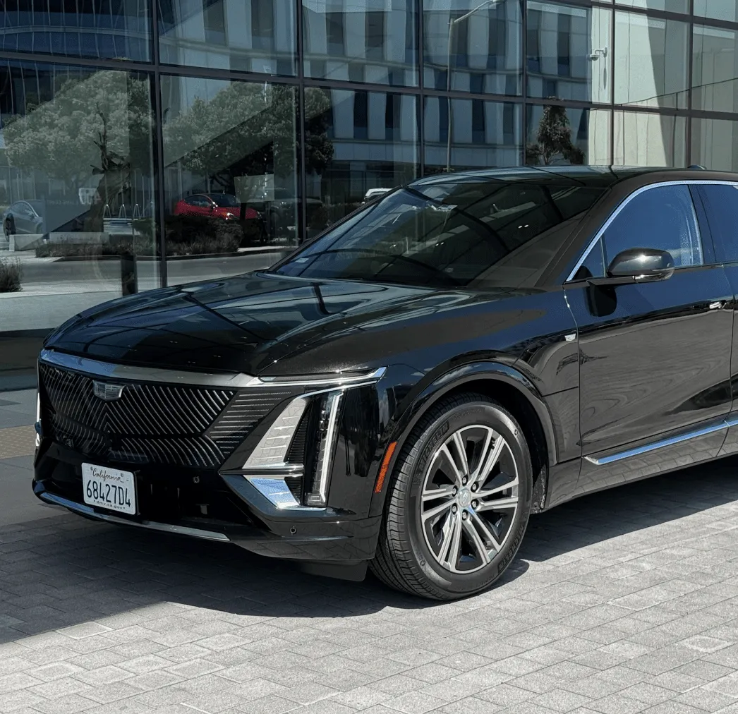 Black Cadillac Lyriq for airport transfers in San Pablo, CA