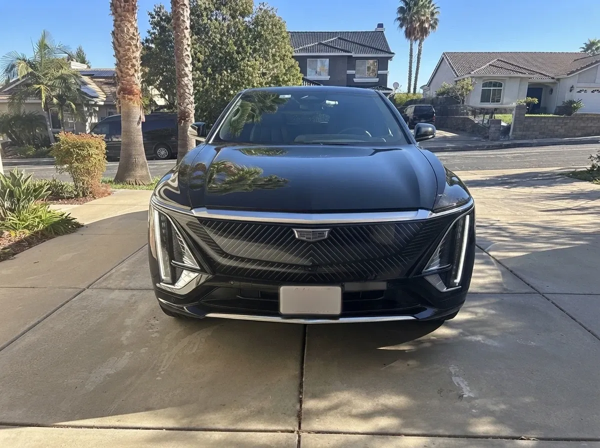 Black Cadillac Lyriq for airport transfers