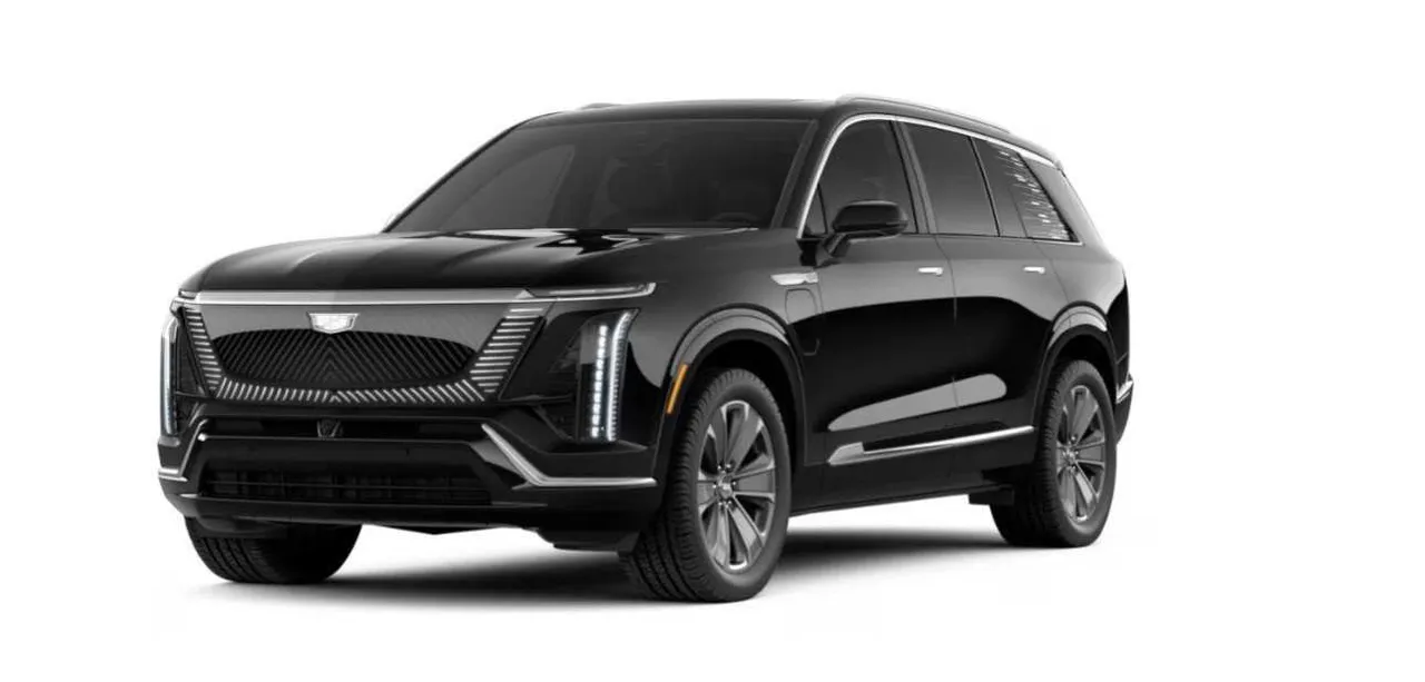 Black Cadillac Vistiq EV for black car service in South San Francisco, CA Black Cadillac Vistiq EV for black car service in South San Francisco, CA