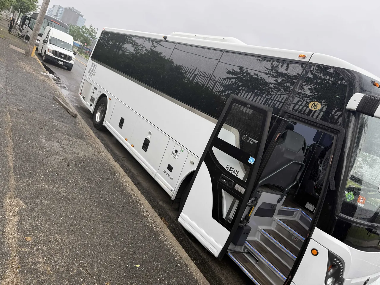 White Charter Bus