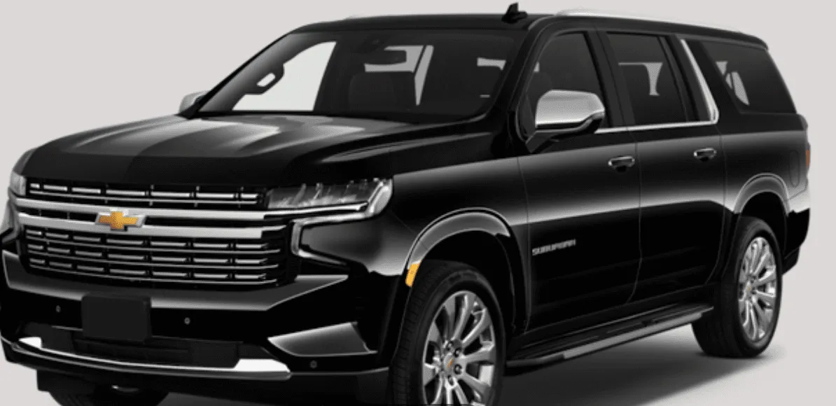 Black Chevrolet Suburban for airport transfers in San Joaquin County, CA