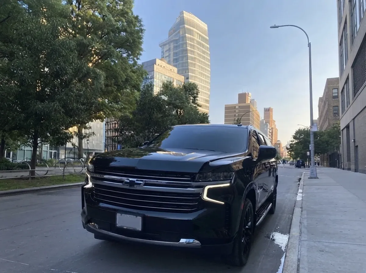Black Chevrolet Suburban for airport transfers