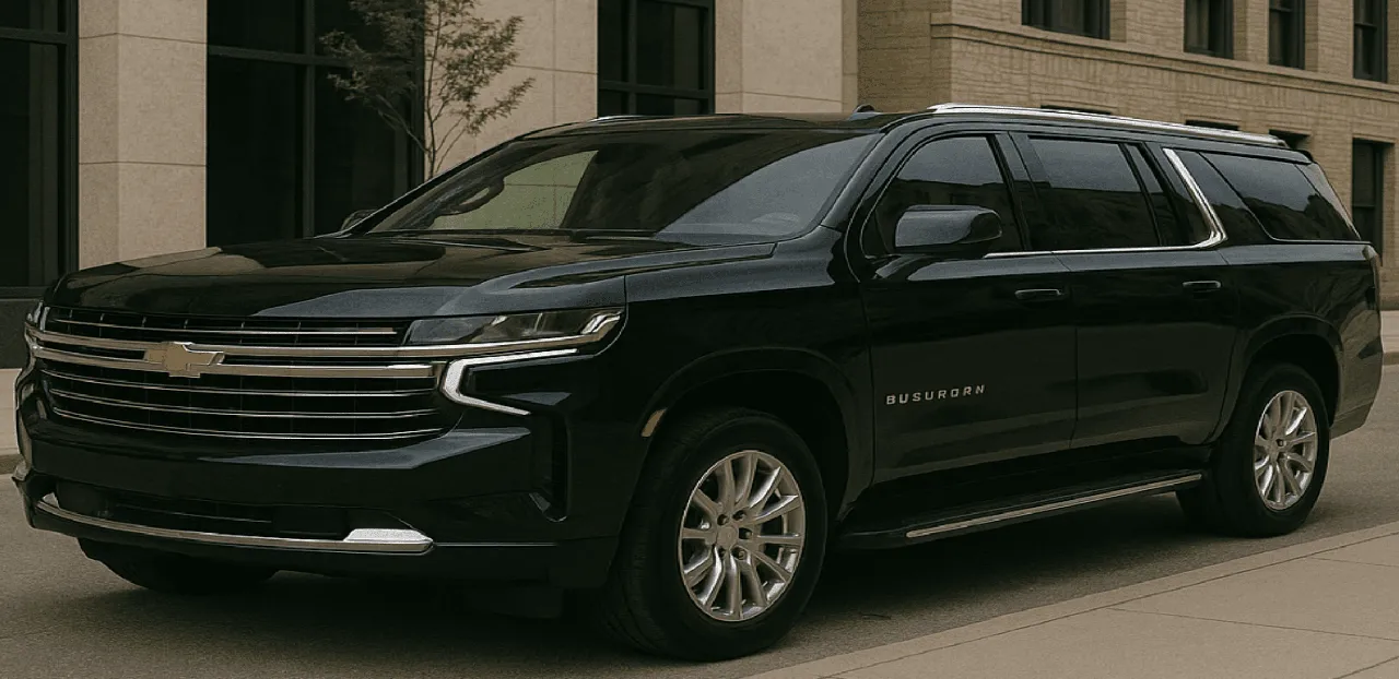 Black Chevrolet Suburban for airport transfers Black Chevrolet Suburban for airport transfers