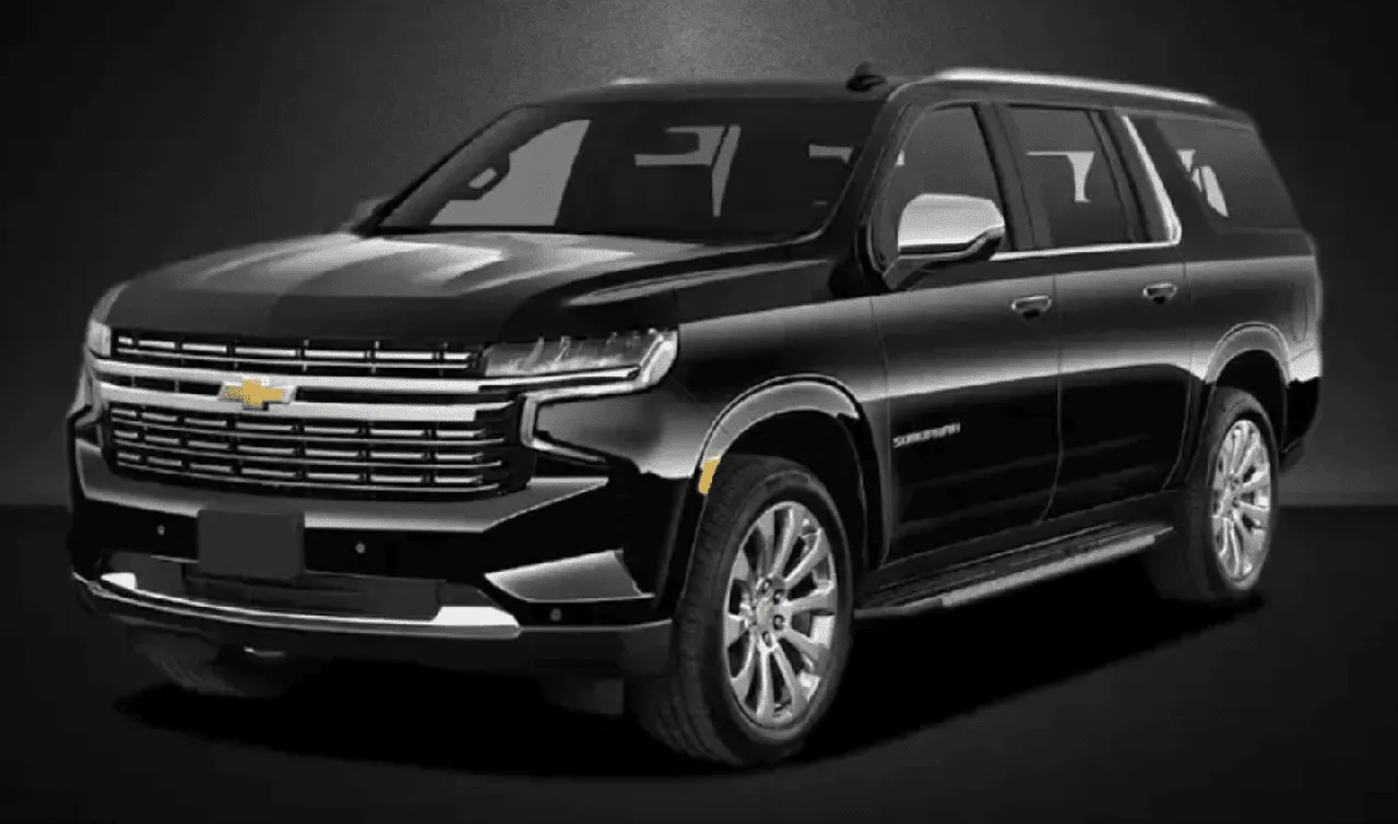 Black Chevrolet Suburban for airport transfers in Fresno County, CA