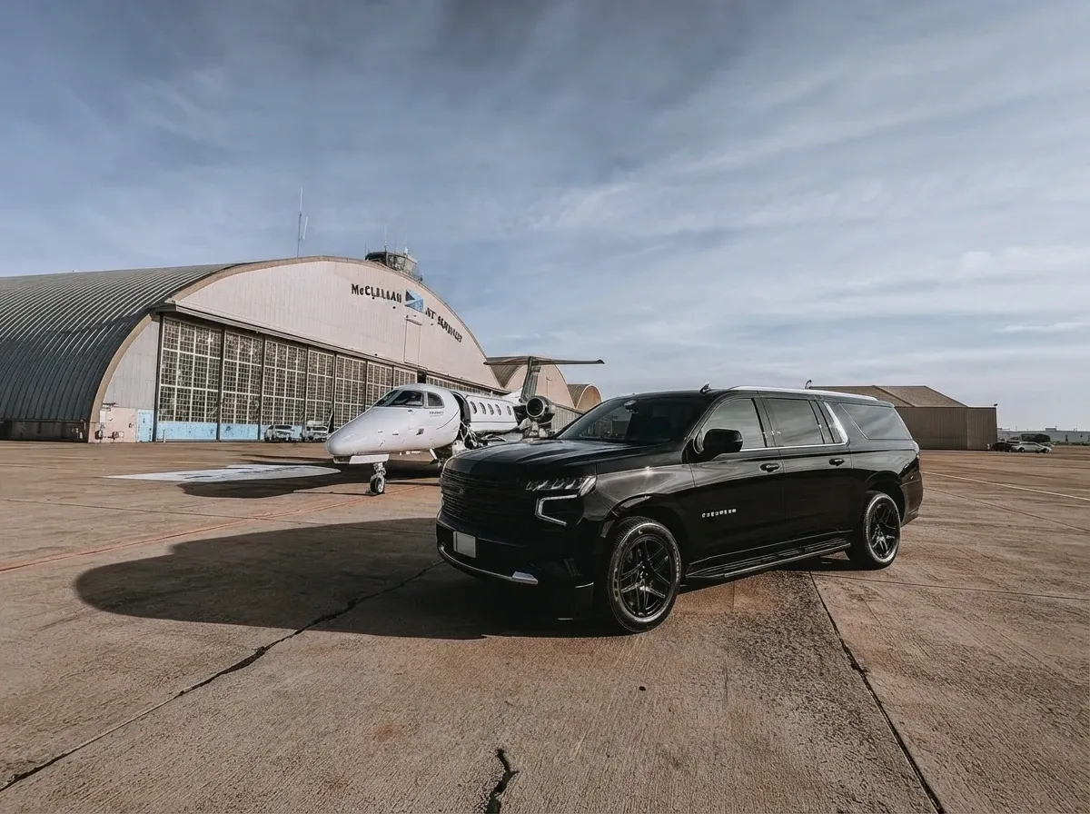 Black Chevrolet Suburban for airport transfers Black Chevrolet Suburban for airport transfers
