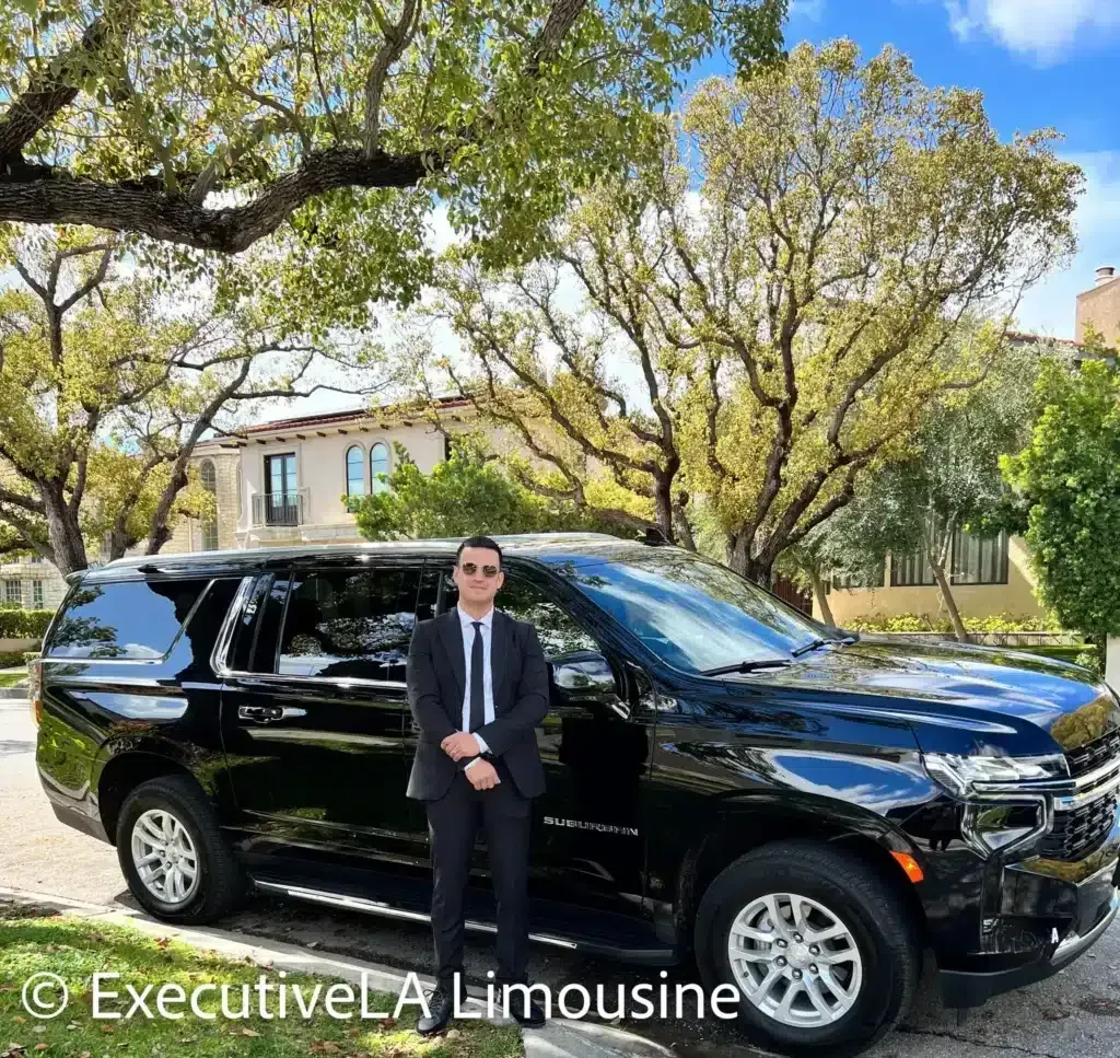 Black Chevrolet Suburban for mercedes V-Class rental in Pacific Palisades, CA