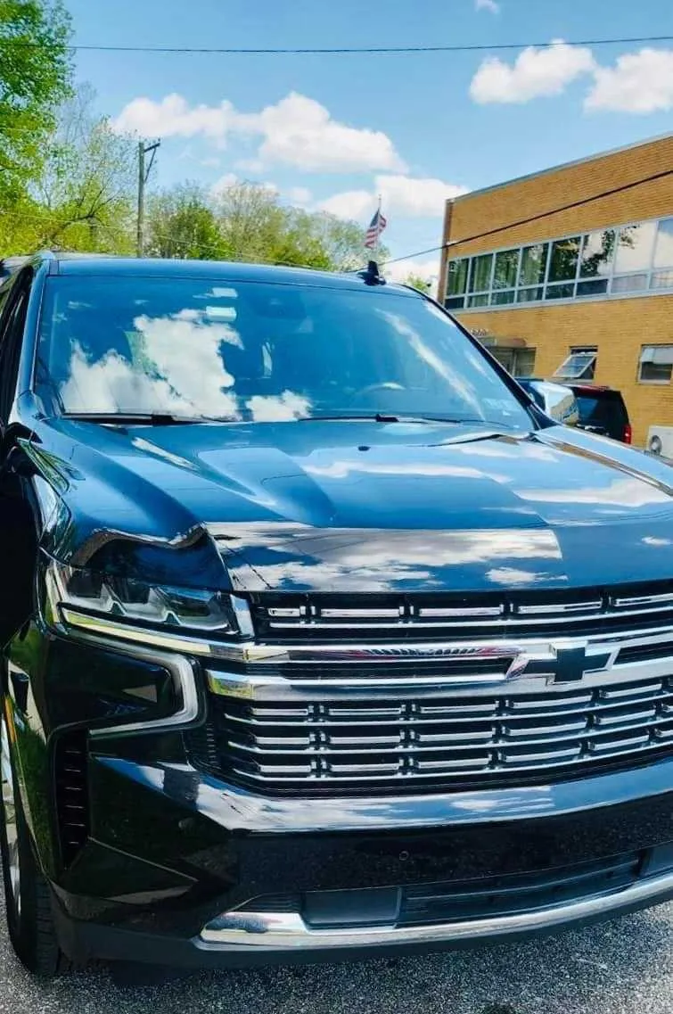Black Chevrolet Suburban exterior for airport transfers Black Chevrolet Suburban exterior for airport transfers