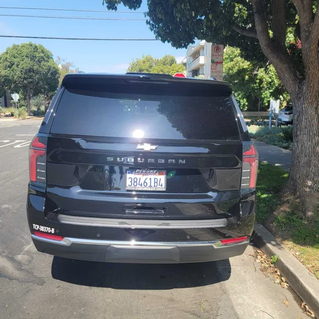 Black Chevrolet Suburban exterior for airport transfers in Westlake Village, CA