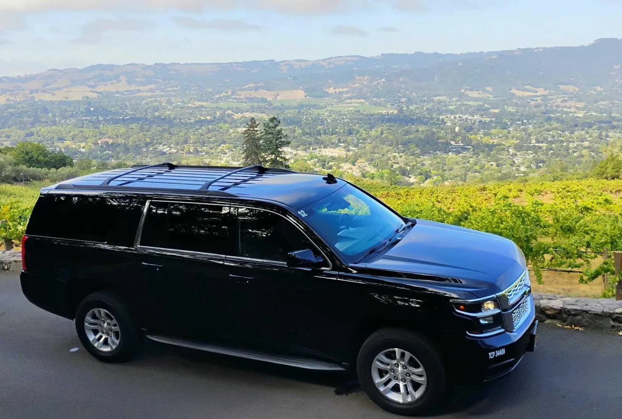 Black Chevrolet Suburban LT for airport transfers in Solano County, CA