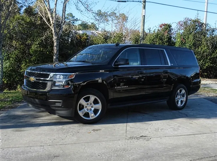Black Chevrolet Suburban LT for airport transfers
