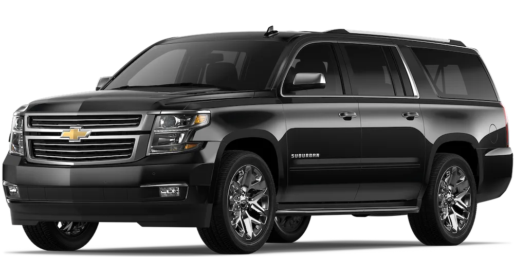 Black Chevrolet Suburban for airport transfers