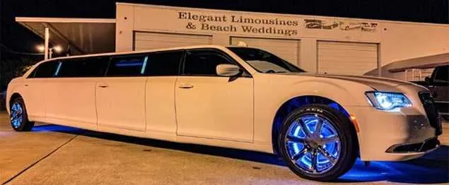 White Chrysler 300 10 passenger Limousine for cadillac escalade limo in Saint Johns, FL