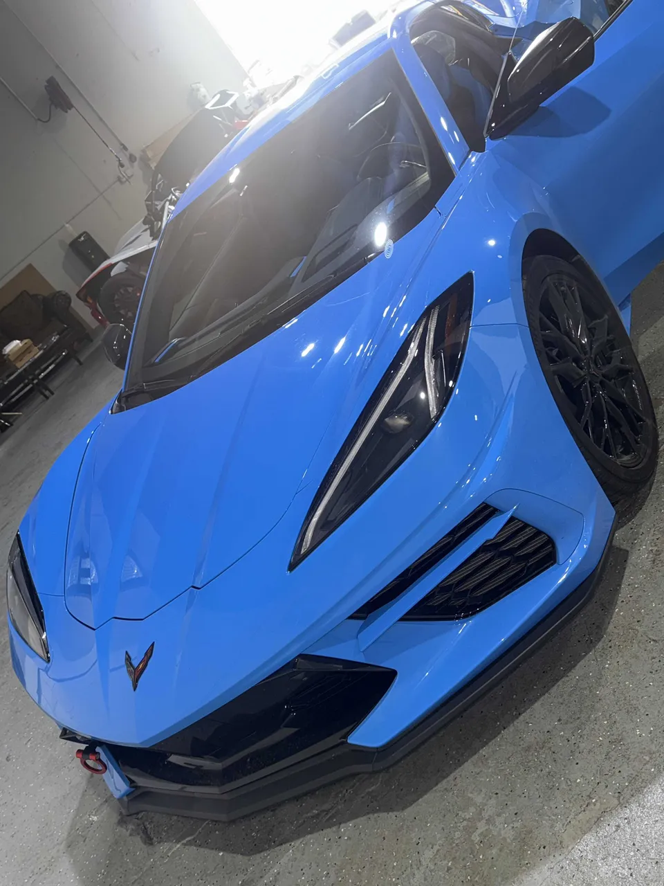 Blue Chevrolet Corvette exterior, photo 3 for sports car rental in Southfield, MI