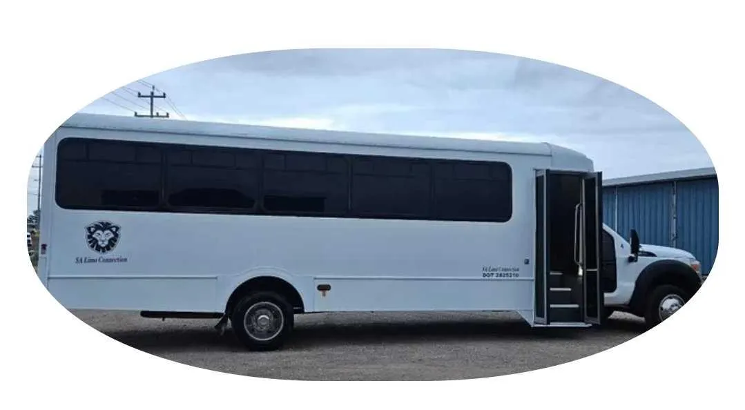 White D-Lux Party Bus exterior, photo 3 for party bus rental in Bay City, TX