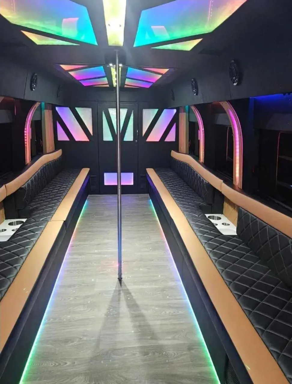 D-Lux Party Bus interior for party bus rental in Bay City, TX