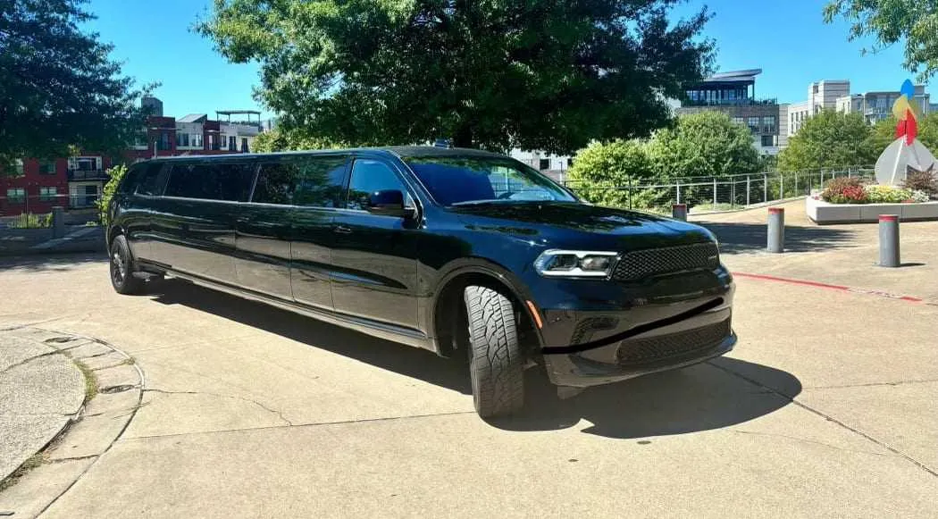 Black Dodge Durango Stretch Limo for limo rental in Conway County, AR