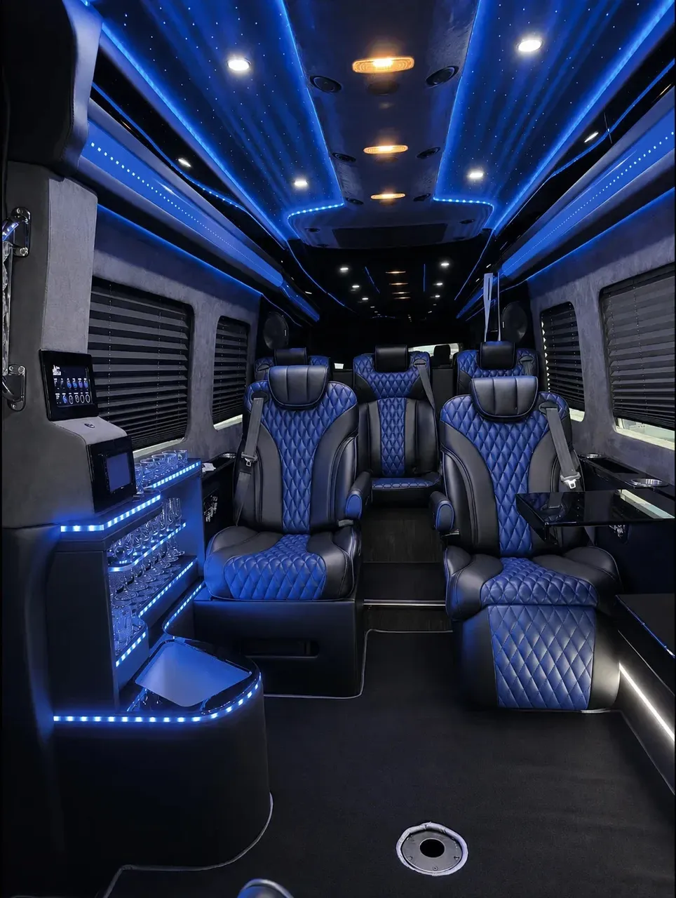 Blue Executive Sprinter Shuttle Van, photo 4 for mini coach rental in Valley Springs, CA
