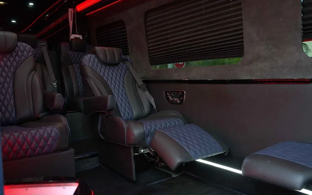 Blue Executive Sprinter Shuttle Van, photo 2 for mini coach rental in Valley Springs, CA