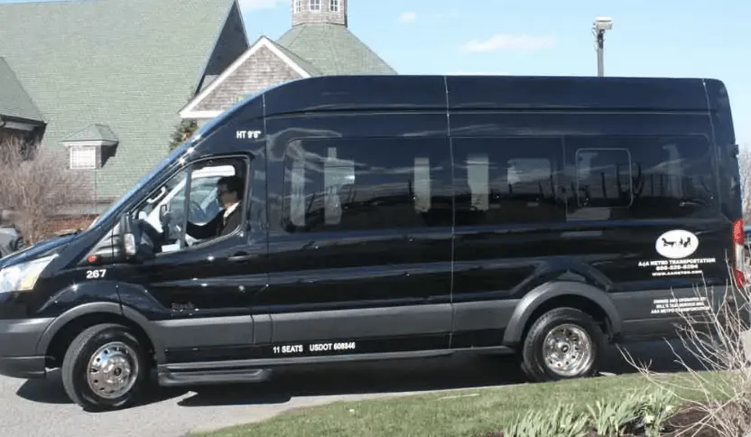 Black Executive Van for mini coach rental in Harpswell, ME