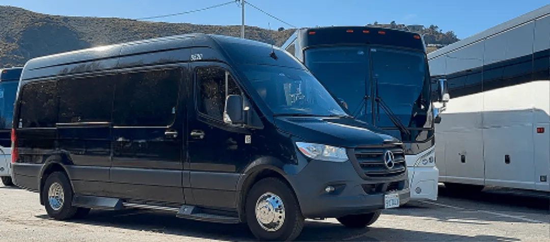 Black Executive Van for mini coach rental in Belmont, CA