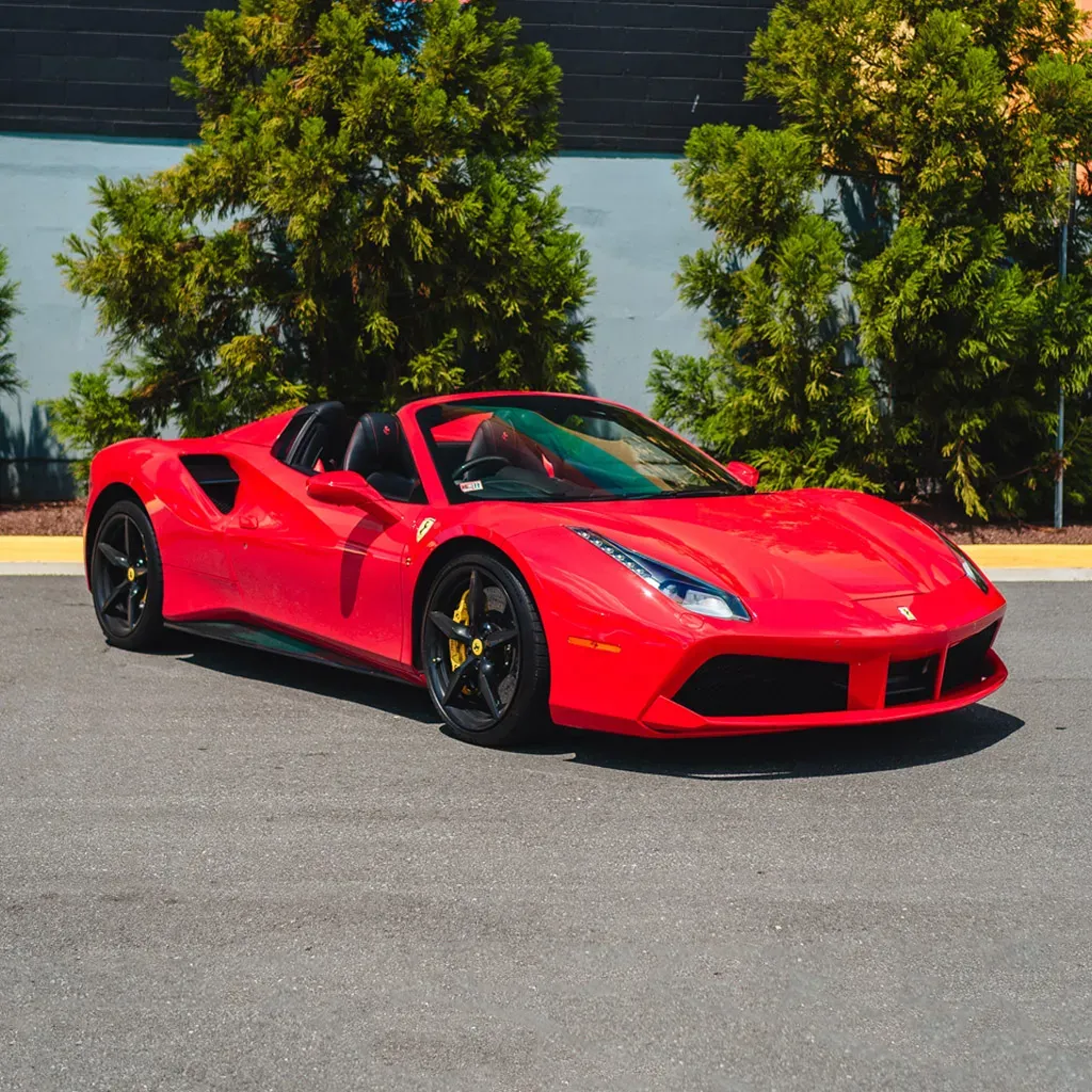 Ferrari 488 Spider Rosso Red for exotic car rental in Ohio