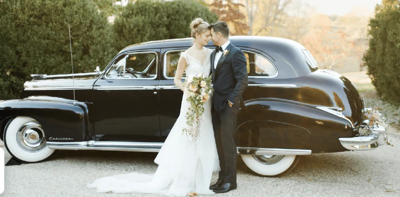 Blue Fleetwood Cadillac exterior, photo 3 for wedding car rental in Accoville, WV