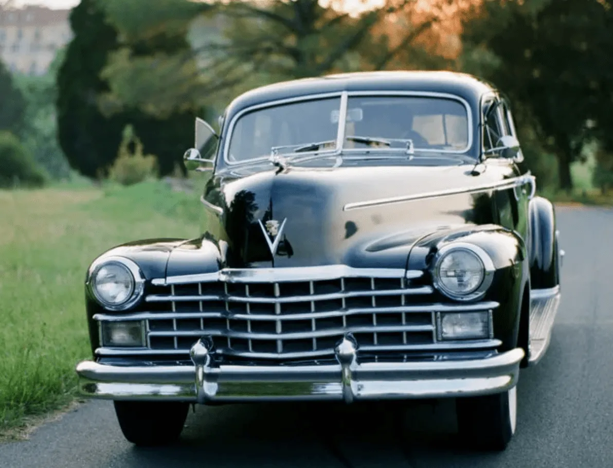 Blue Fleetwood Cadillac exterior, photo 4 for wedding car rental in Accoville, WV