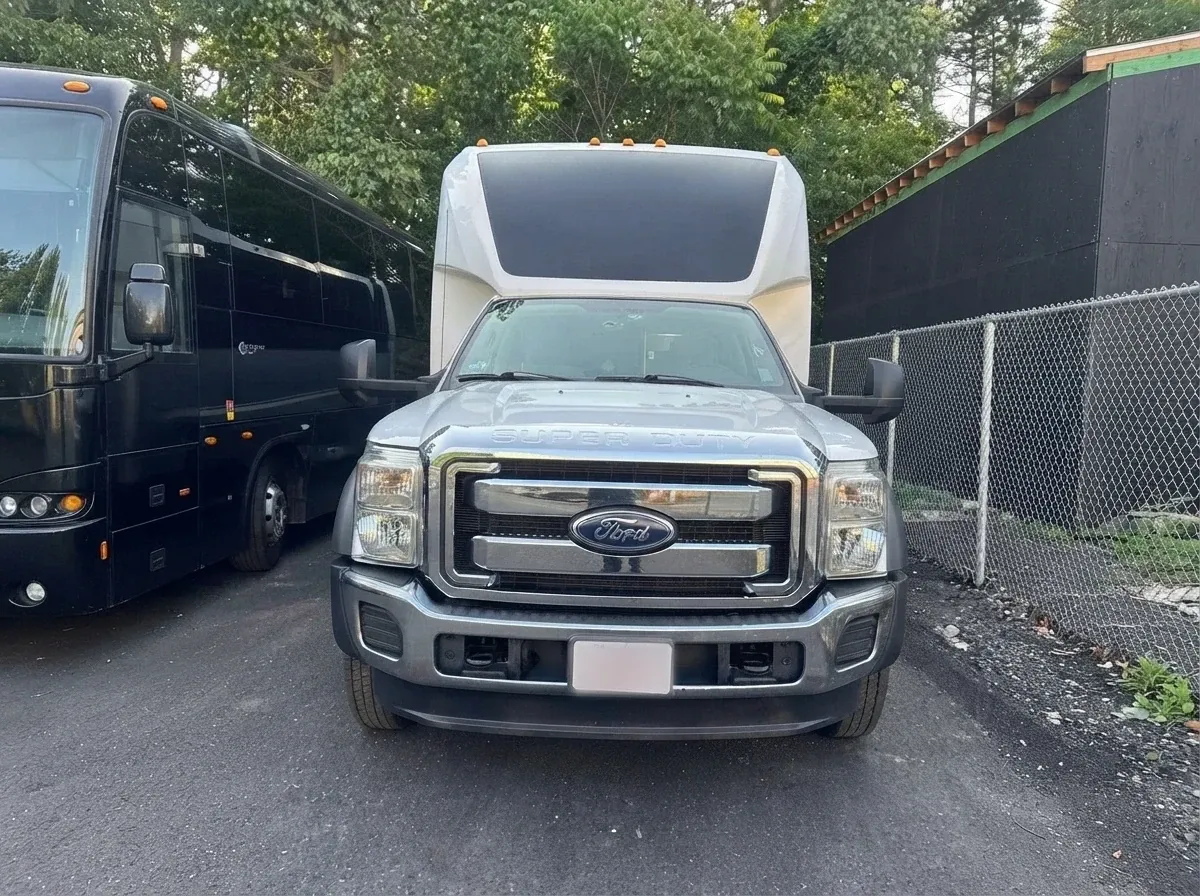 White Ford 550 Mini Coach, photo 2 for minibus rental White Ford 550 Mini Coach, photo 2 for minibus rental