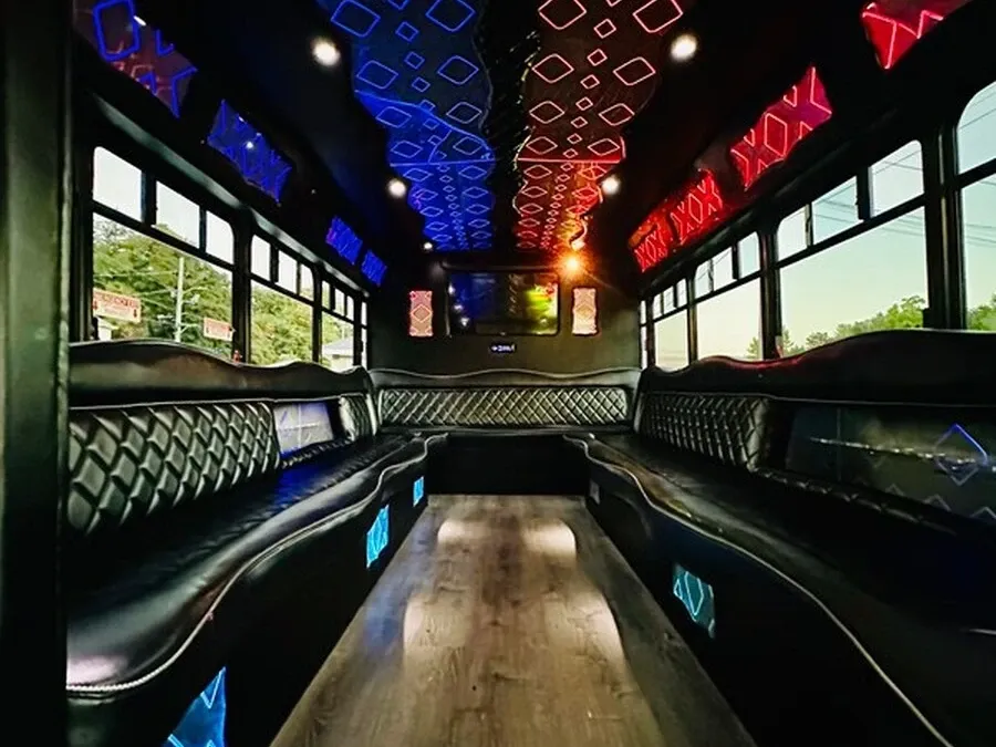 White Ford E-450 Series Party Bus, photo 5 for party bus rental White Ford E-450 Series Party Bus, photo 5 for party bus rental