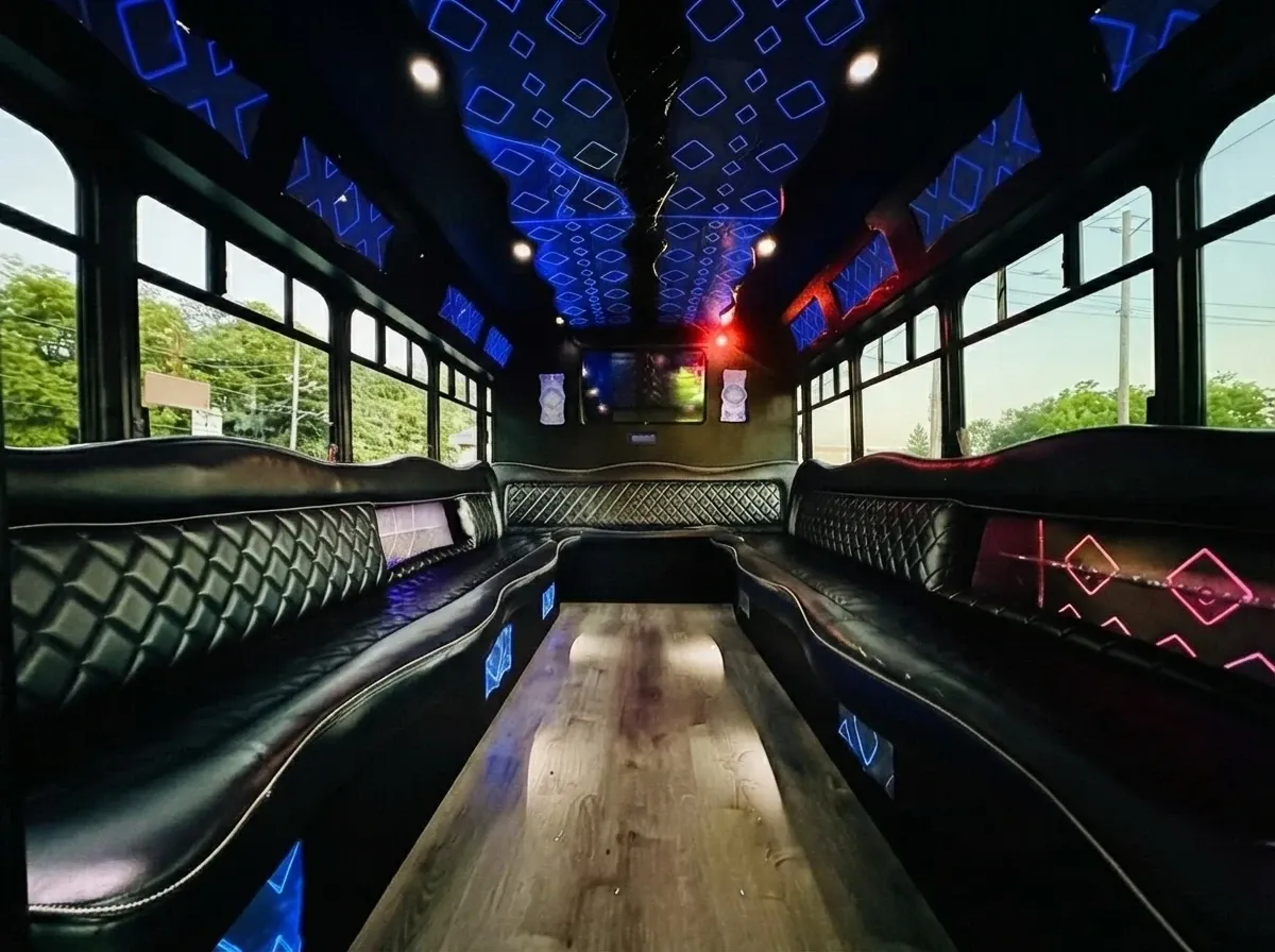 White Ford E-450 Series Party Bus, photo 6 for party bus rental White Ford E-450 Series Party Bus, photo 6 for party bus rental