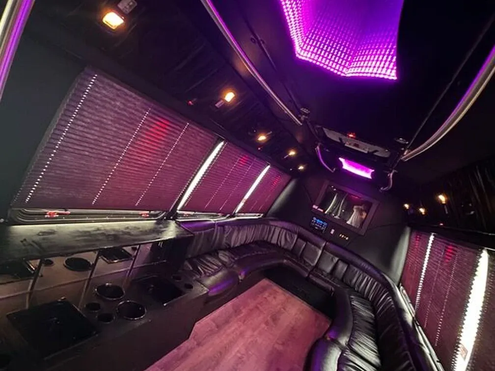 White Ford E-450 Series Party Bus, photo 2 for party bus rental White Ford E-450 Series Party Bus, photo 2 for party bus rental