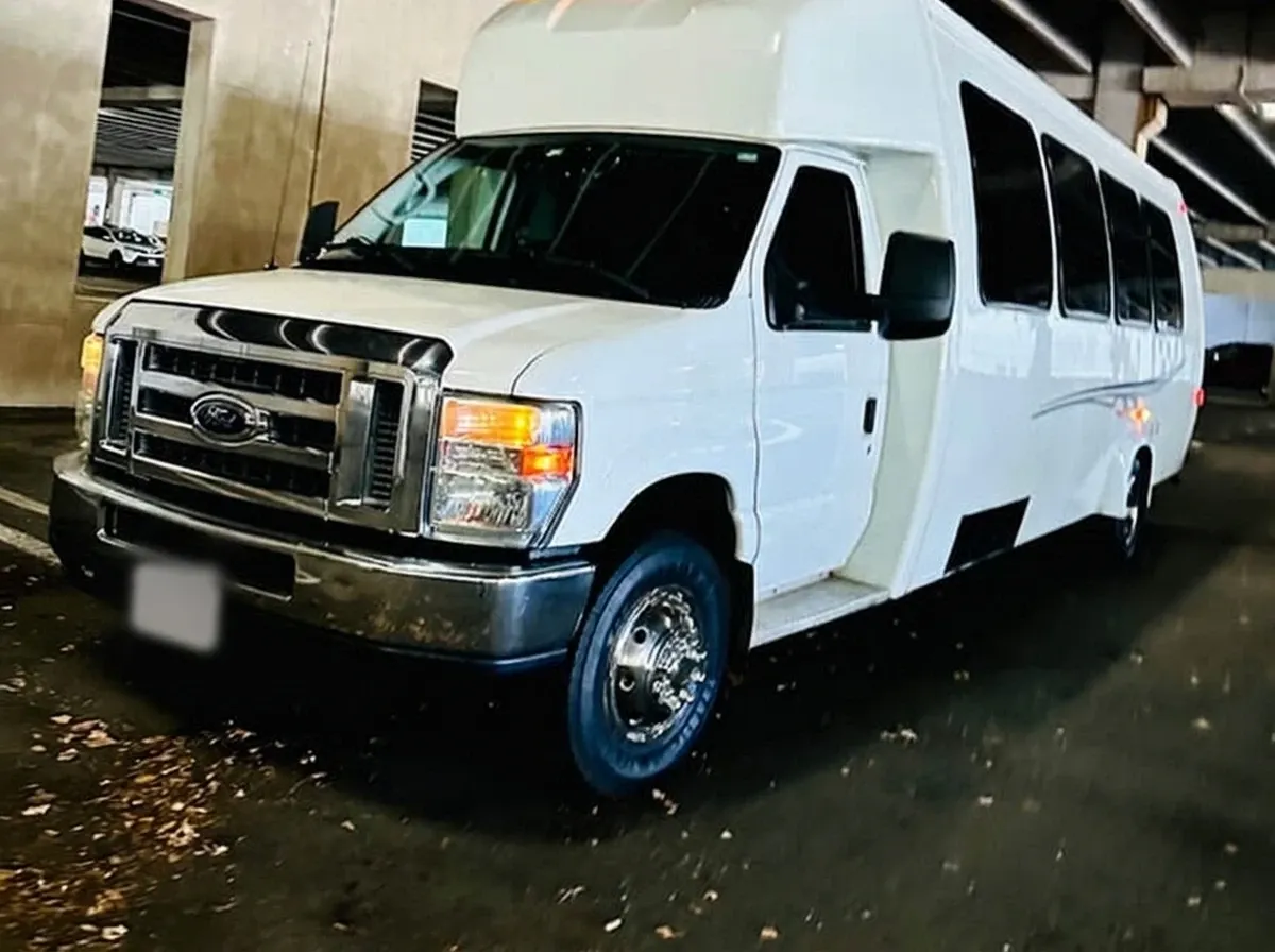 White Ford E-450 Series Party Bus, photo 5 for party bus rental White Ford E-450 Series Party Bus, photo 5 for party bus rental