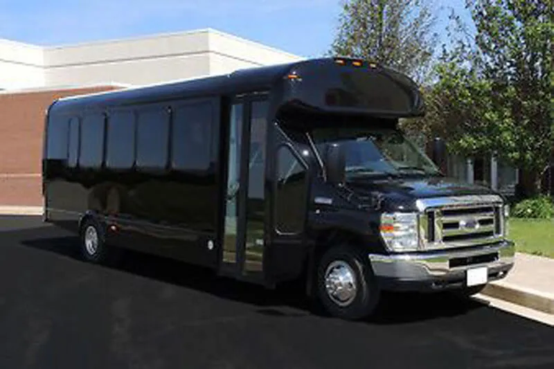 Black Ford E450 Executive VIP Shuttle Bus(24 Passengers) for winery tour transport in Montana