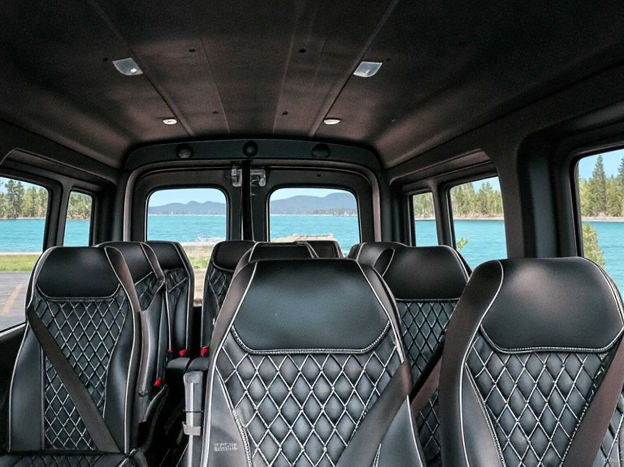 Black Ford EV Transit Van, photo 2 for mini coach rental in Dobbins, CA