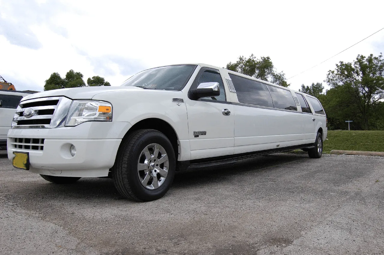 White Ford Excursion Limousine for limo rental in West Rupert, VT