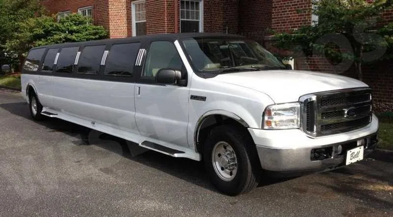 White Ford Excursion Tuxedo Limo for limo rental in Wildwood, GA
