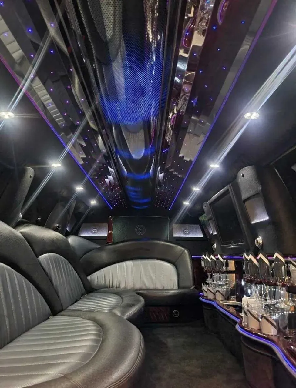 Ford Expedition Limo interior for limo rental in Little River Academy, TX
