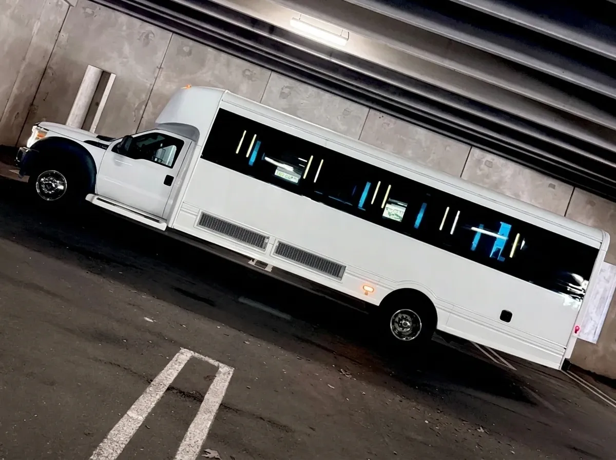 White Ford F-550 Party Bus, photo 4 for party bus rental White Ford F-550 Party Bus, photo 4 for party bus rental