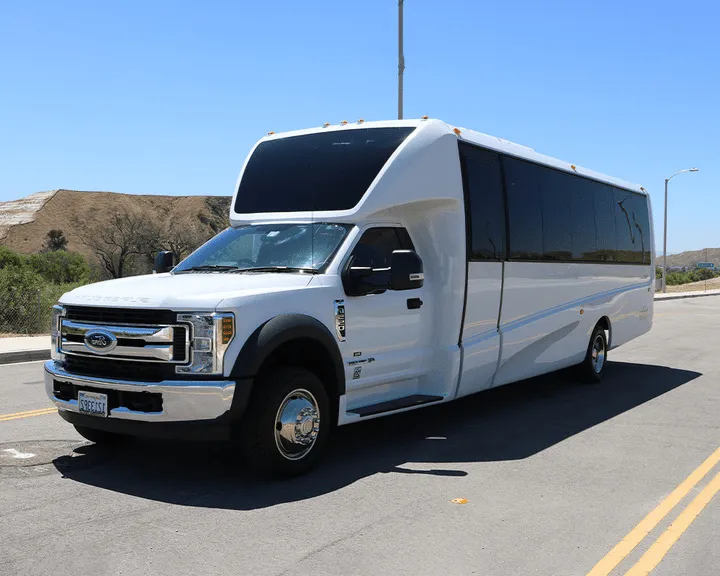 White Ford F550 Executive Mini Coacgh for minibus rental in Steinhatchee, FL