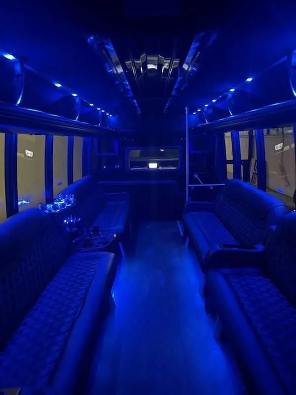 Ford F550 Party Bus Limo interior for party bus rental in Carson, MS