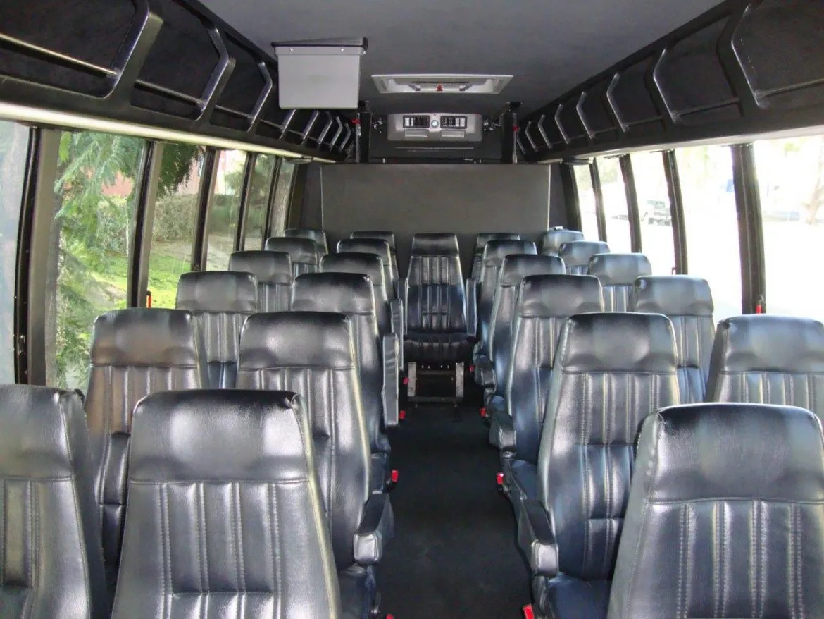 44 Passenger Ford F650 Executive VIP Shuttle Bus interior for minibus rental