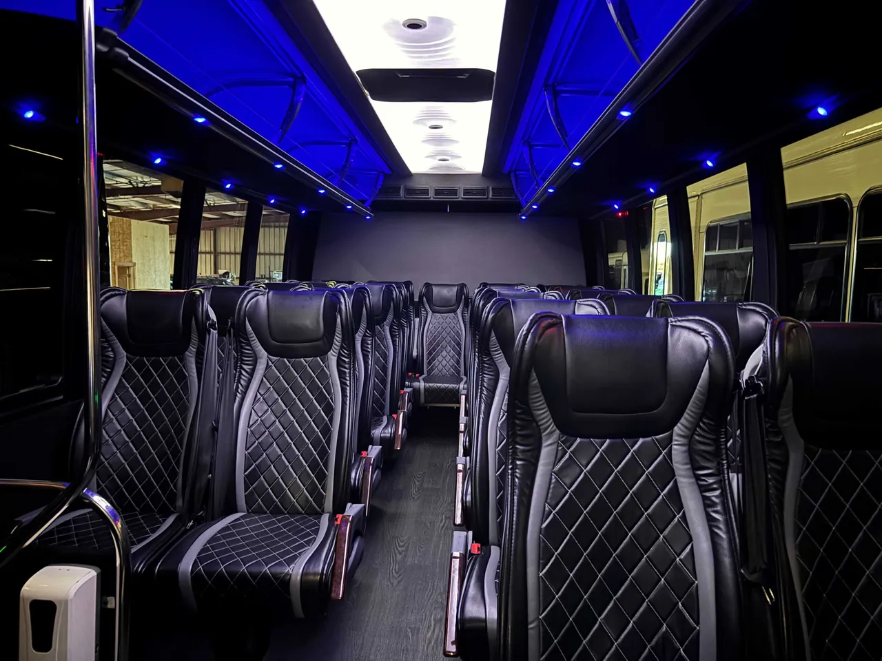 Ford Mini Moto interior with LED ceiling lighting for minibus rental Ford Mini Moto interior with LED ceiling lighting for minibus rental