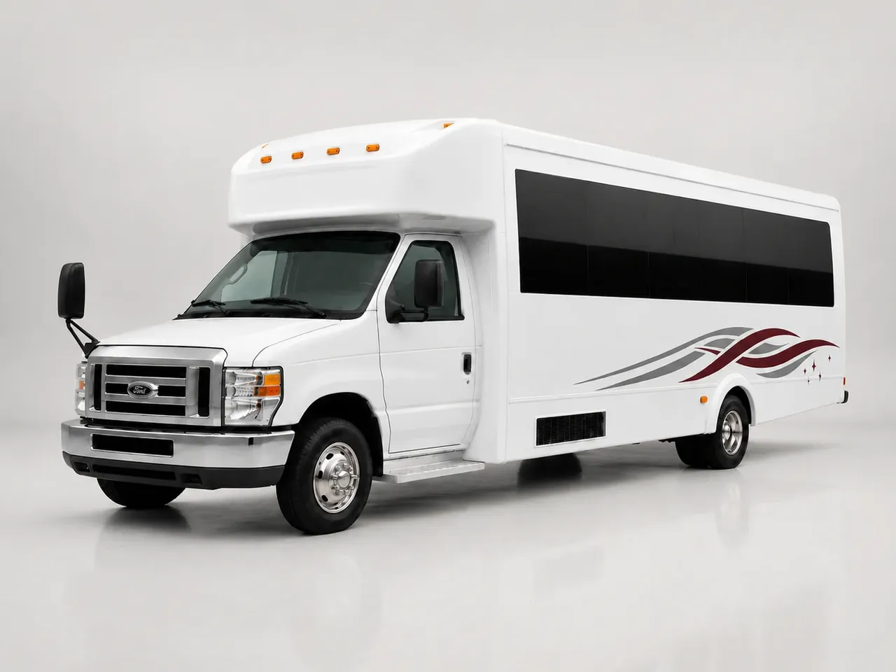 White Ford Transit Passenger Van