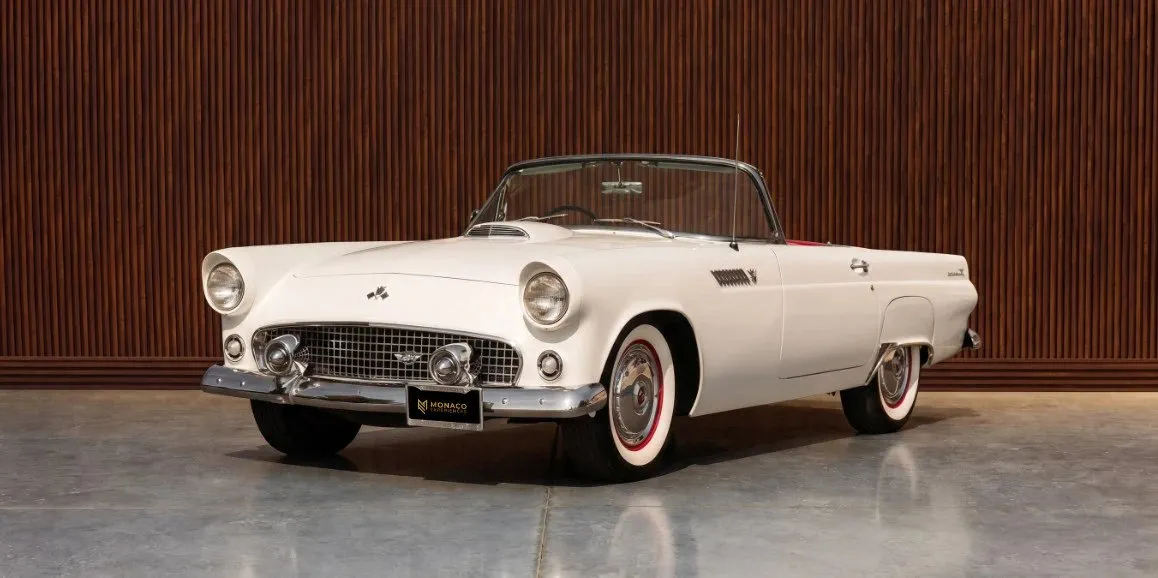 White Ford Thunderbird for wedding car rental in Point Pleasant Beach, NJ