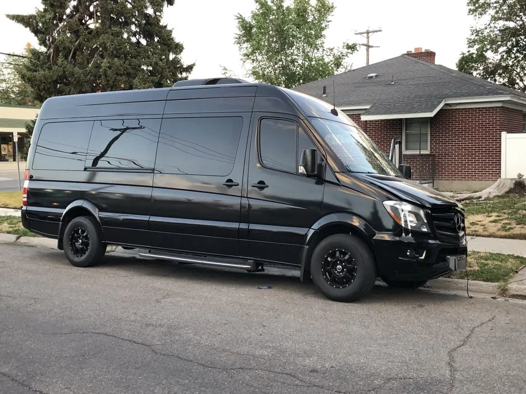 Black Ford Transit Executive Passenger Van for airport transfers in Idaho Falls, ID Black Ford Transit Executive Passenger Van for airport transfers in Idaho Falls, ID