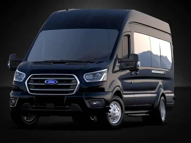 Ford Transit Luxury Van — 5–6 passengers for shuttle bus rental in Fresno County, CA