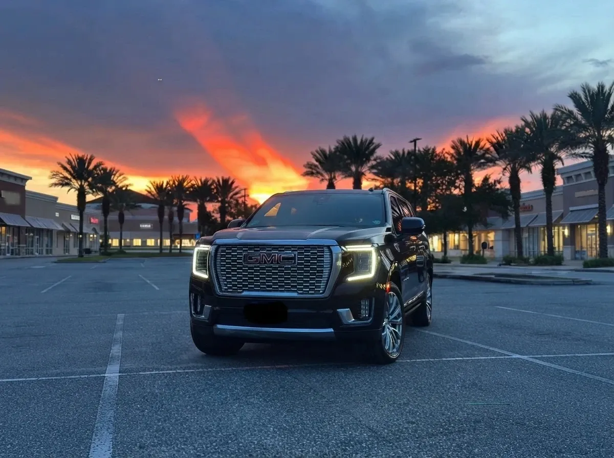 Black GMC Denali for airport transfers Black GMC Denali for airport transfers