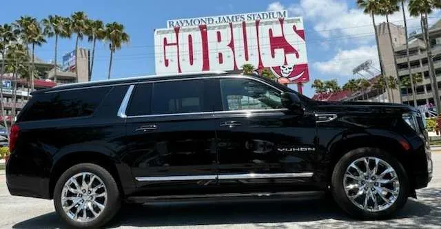 Black GMC Yukon for airport transfers Black GMC Yukon for airport transfers